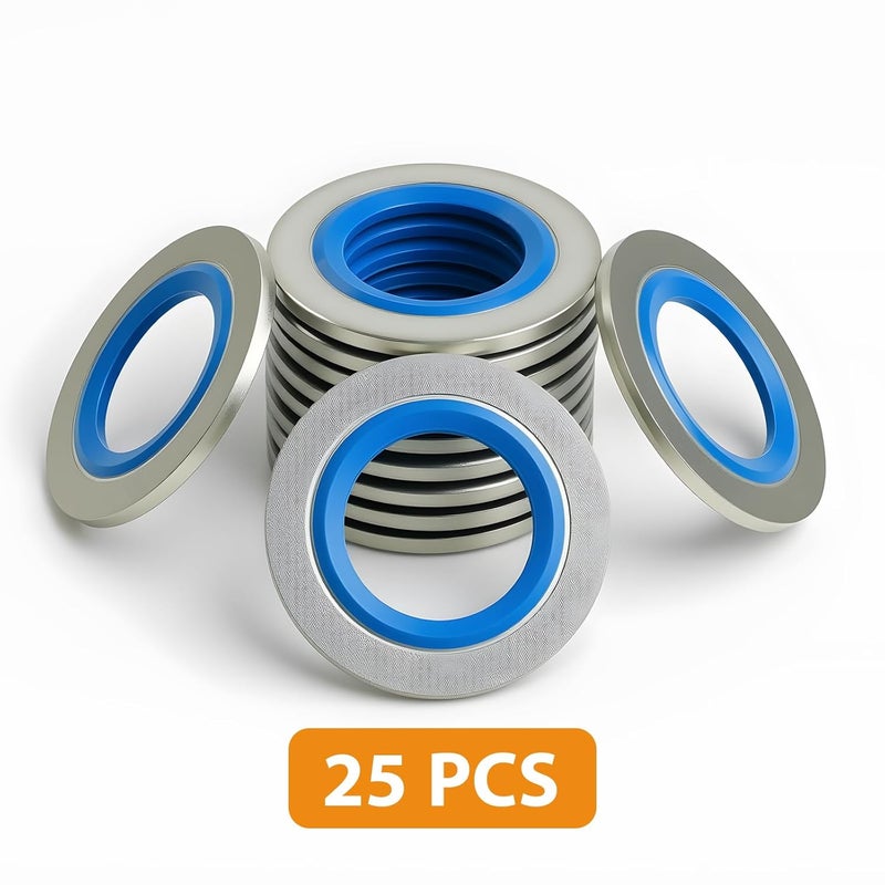 DEEFILL 25PCS Blue Metal/Rubber Drain Plug Gasket, Fits 1/2Do, 9/16, M14 Replace 097-025, 65269, 097-828CD, E0FZ-6734-A, E3DZ-6734-A, E9DZ-6734-B, F3DZ-6734-A, F77Z-6734-AB, ZZL0-10-403A (24.7x13.5mm) - Image 4